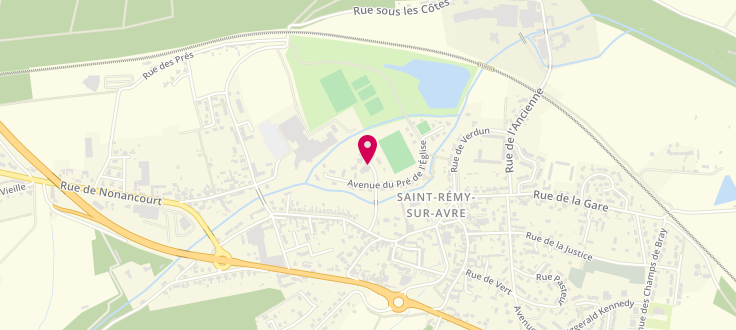 Plan de Point d’accueil PMI de Saint-Rémy-sur-Avre, Centre Oscar Avenue du Pré de l’Eglise, 28380 Saint-Rémy-sur-Avre