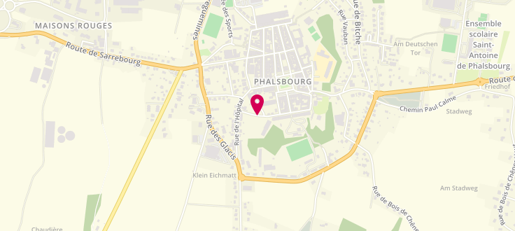 Plan de Centre Médico-Social de Phalsbourg, 17 Rue du Commandant Taillant, 57370 Phalsbourg