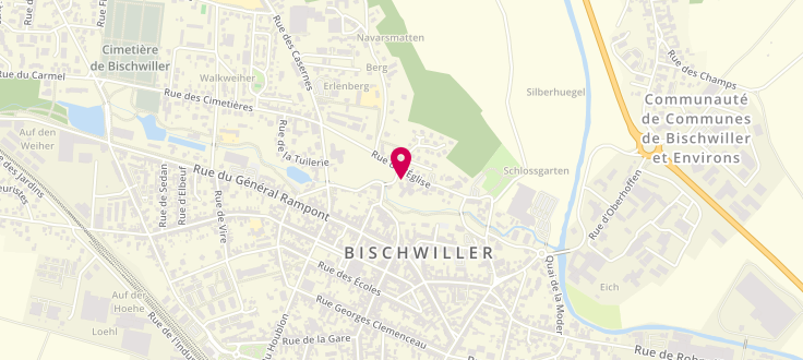 Plan de Centre médico-social de Bischwiller, Maison des Services<br />
48 Rue Georges Clémenceau, 67240 Bischwiller