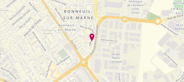 Plan de Centre de PMI de Bonneuil sur Marne, 1 Rue Aline-Pagès, 94380 Bonneuil-sur-Marne