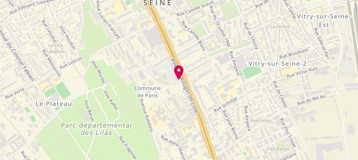 Plan de Centre de PMI de Vitry sur Seine - Youri Gagarine, 2 Avenue de la Commune-De-Paris, 94400 Vitry-sur-Seine