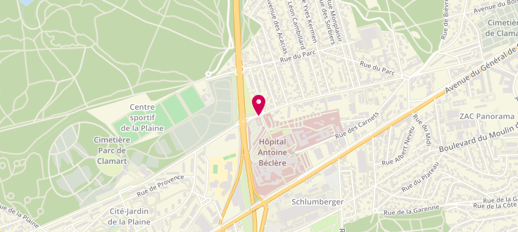 Plan de Point d’accueil PMI de Clamart - Hôpital Antoine Béclère, 157 Rte de la Porte de Trivaux, 92140 Clamart