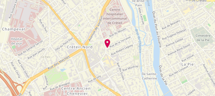 Plan de Centre de PMI de Créteil - Terrasse, 2, Rue de la Terrasse, 94000 Créteil