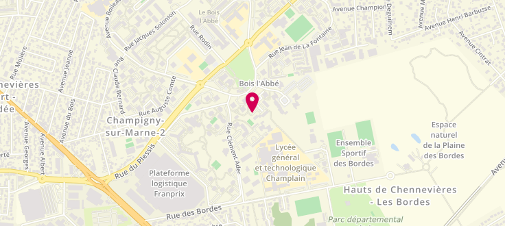 Plan de Centre de PMI de Chennevières sur Marne, 20 Villa Corse, 94430 Chennevières-sur-Marne