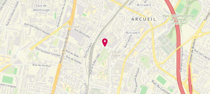 Plan de Centre de PMI d'Arcueil, 5 Rue Berthollet, 94110 Arcueil