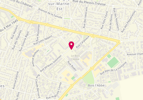 Plan de Centre de PMI de Champigny-sur-Marne - Rodin, 10, Place Rodin, 94500 Champigny-sur-Marne