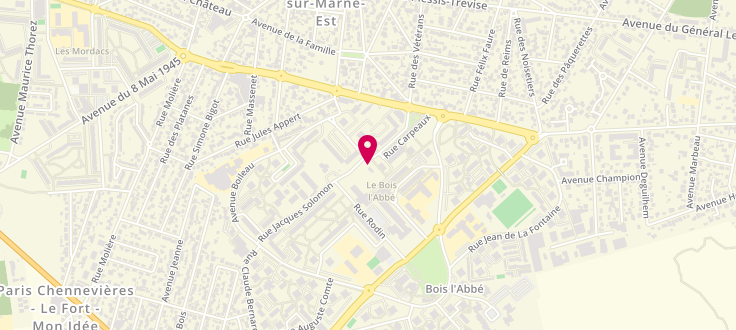Plan de Centre de PMI de Champigny-sur-Marne - Rodin, 10, Place Rodin, 94500 Champigny-sur-Marne