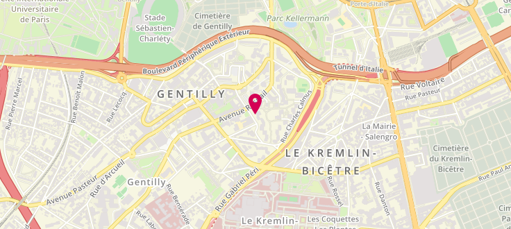 Plan de Centre de PMI de la Bièvre de Gentilly, 1 Rue de la Bievre, 94250 Gentilly