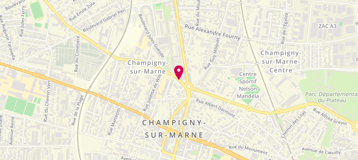 Plan de Centre de PMI de Champigny-sur-Marne - Stalingrad, 7 Boulevard de Stalingrad, 94500 Champigny-sur-Marne