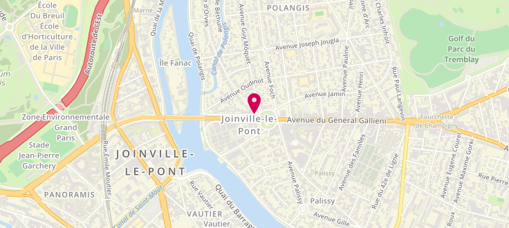 Plan de Centre de PMI de Joinville le Pont, 33 Rue du Port, 94340 Joinville-le-Pont