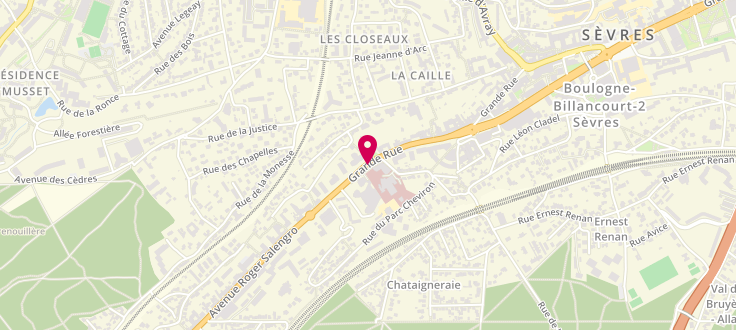 Plan de Point d’accueil PMI de Sèvres - Hôpital Jean Rostand, 141 Grande Rue, 92310 Sèvres