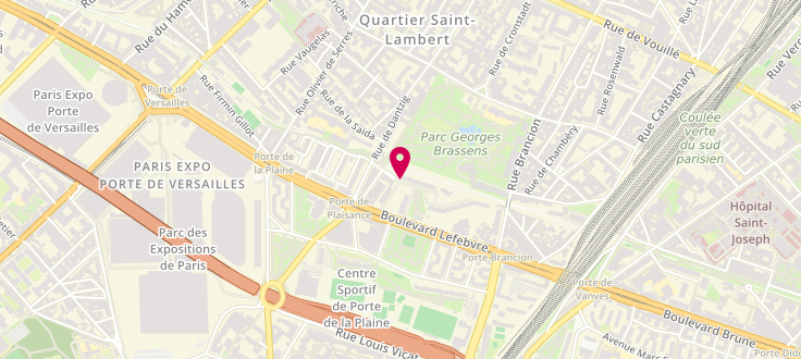 Plan de Centre de PMI de Paris 15ème Arrondissement rue des Perrichaux, 9 Rue des Périchaux, 75015 Paris