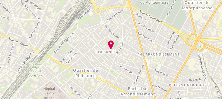 Plan de Centre de PMI de Paris - 14ème Arrondissement - Sainte Léonie, 3 Place de la Garenne, 75014 Paris