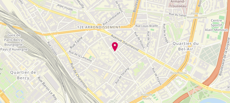 Plan de Centre de PMI de Paris - 12ème Arrondissement - Tourneux, 1 Rue Tourneux, 75012 Paris