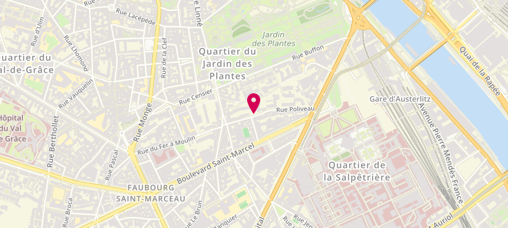 Plan de Centre de PMI de Paris - 5ème Arrondissement - Poliveau, 34 Rue Poliveau, 75005 Paris