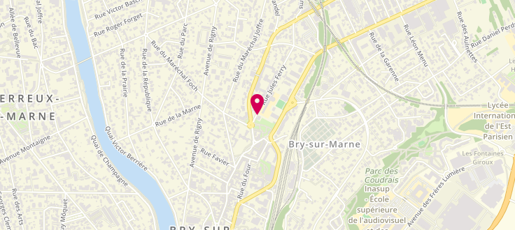 Plan de Centre de PMI de Bry sur Marne, 2 Rue Jules Ferry, 94360 Bry-sur-Marne