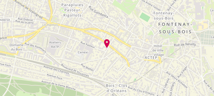Plan de Centre de PMI de Fontenay-sous-Bois, 24 Rue Emile Roux, 94120 Fontenay-sous-Bois