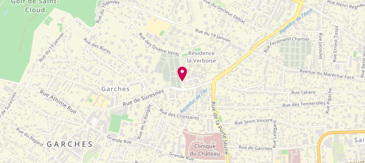 Plan de Centre de PMI de Garches, 23 Rue des 4 Vents<br />
Immeuble Béarn, 92380 Garches