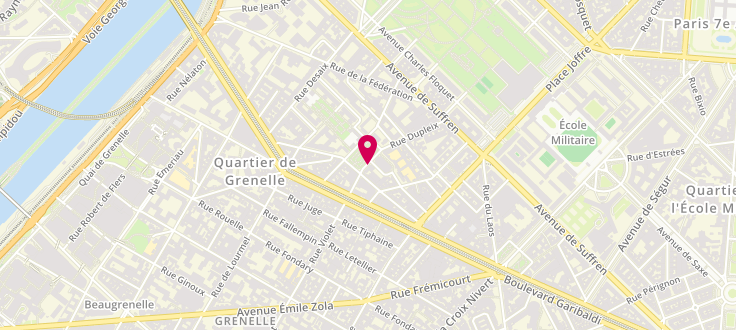 Plan de Centre de PMI de Paris - 15ème Arrondissement - La Goutte de Lait Saint Léon, 35 Rue Dupleix, 75015 Paris