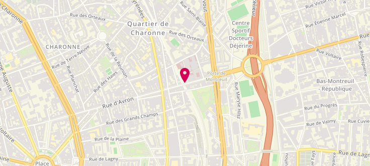 Plan de Centre de PMI de Paris - 20ème Arrondissement - La Croix Saint Simon, 119 Rue d'Avron, 75020 Paris