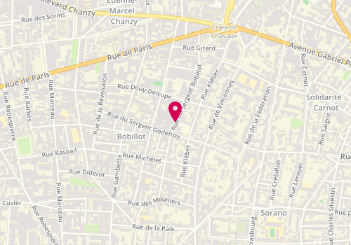 Plan de Centre de PMI de Montreuil -  Bobillot, 13, rue du Sergent Bobillot, 93100 Montreuil