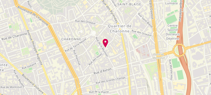Plan de Centre de PMI de Paris - 20ème arrondissement - Don Bosco, 61 Rue des Haies, 75020 Paris