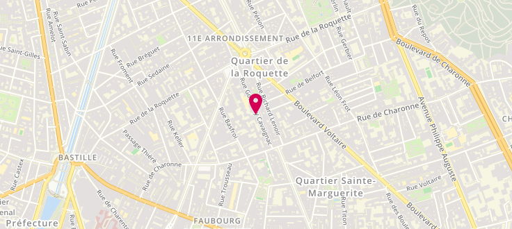 Plan de Centre de PMI de Paris - 11ème Arrondissement - Godefroy Cavaignac, 25 Rue Godefroy-Cavaignac, 75011 Paris