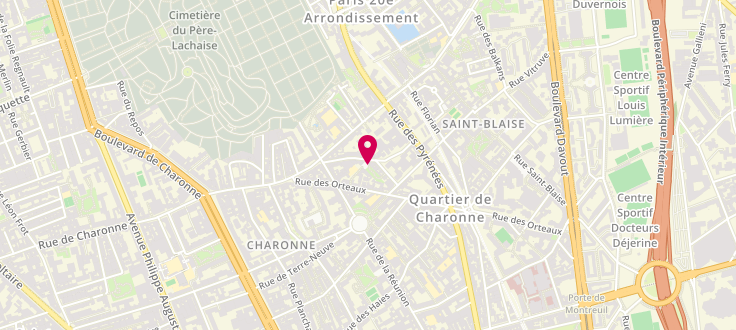Plan de Centre de Protection Maternelle et Infantile de Paris - 20ème Arrondissement - Mercouri, 8 place Mélina Mercouri<br />
entrée : 20-22 rue de Fontarabie, 75020 Paris