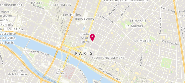 Plan de Centre de PMI de Paris - 4ème Arrondissement, Angle Rue de la Verrerie<br />
2-6 Rue de Moussy, 75004 Paris