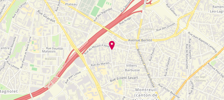 Plan de Centre de PMI de Montreuil - Papillons, 88, rue du Moulin à Vent, 93100 Montreuil
