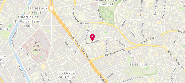 Plan de Centre de PMI de Paris - 19ème Arrondissement - Rebeval, 13 Rue Rébeval, 75019 Paris