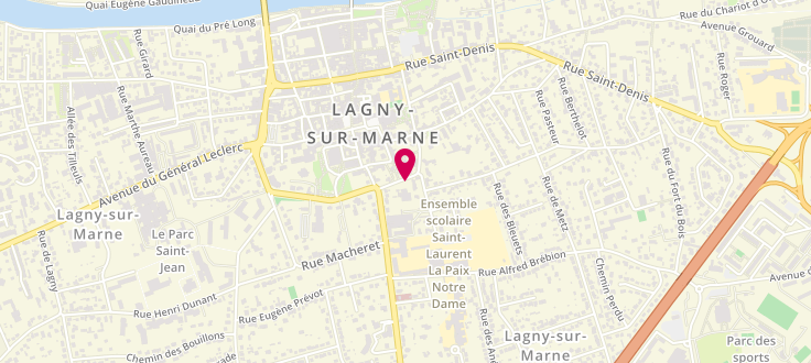 Plan de Maison Départementale des Solidarités de Lagny-sur-Marne, 15 Boulevard du Maréchal-Gallieni, 77400 Lagny-sur-Marne