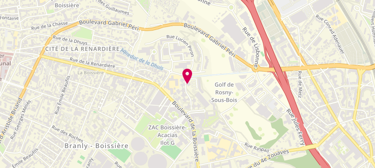 Plan de Centre de PMI de Rosny sous Bois - Boissière, 8 Allée des Sycomores, 93110 Rosny-sous-Bois