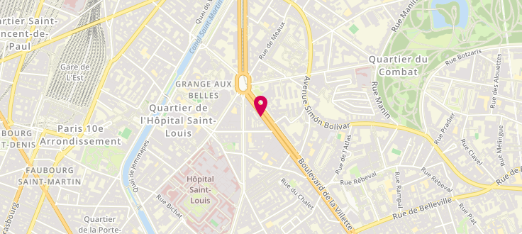 Plan de Centre de PMI de Paris - 10ème arrondissement - Villette, 73 Boulevard de la Villette, 75010 Paris
