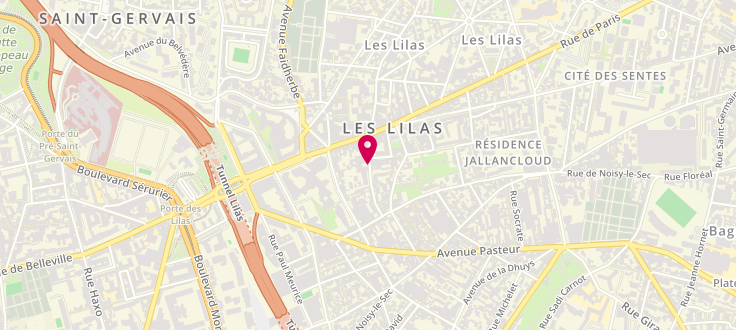 Plan de Centre de PMI des Lilas, 14  rue du Coq Francais, 93260 Les Lilas