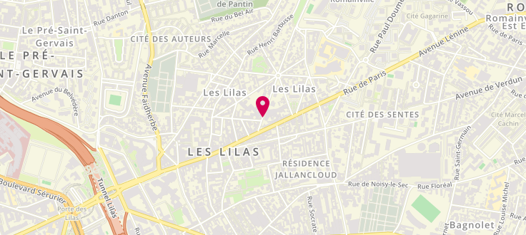 Plan de Centre de PMI des Lilas - Chasse, 18, rue du Garde Chasse, 93260 Les Lilas