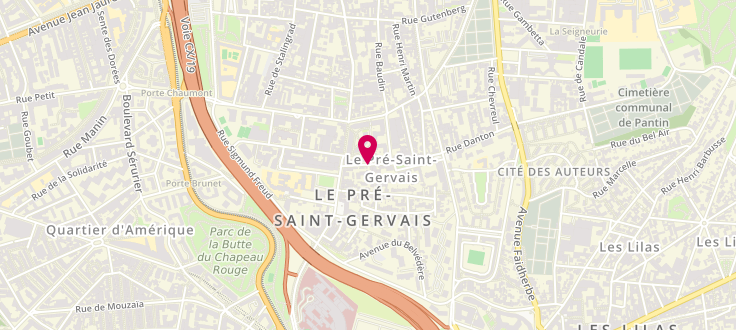 Plan de Centre de PMI du Pré Saint Gervais, 14 Rue Danton, 93310 Le Pré-Saint-Gervais
