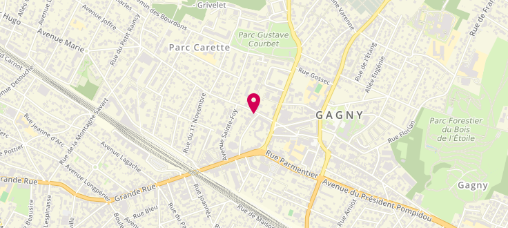 Plan de Centre de PMI de Gagny - Barbusse, 23, rue Henri Barbusse, 93220 Gagny