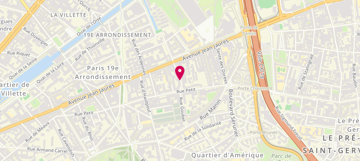 Plan de Centre de PMI de Paris - 19e Arrondissement - Hainault, 3 Rue du Hainault, 75019 Paris