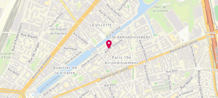 Plan de Centre de PMI de Paris - 19ème Arrondissement - Oise, 10 Rue de Thionville, 75019 Paris