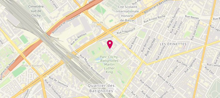 Plan de Centre de PMI de Paris - 17ème Arrondissement - Curnonsky, 46 Rue Gilbert-Cesbron, 75017 Paris
