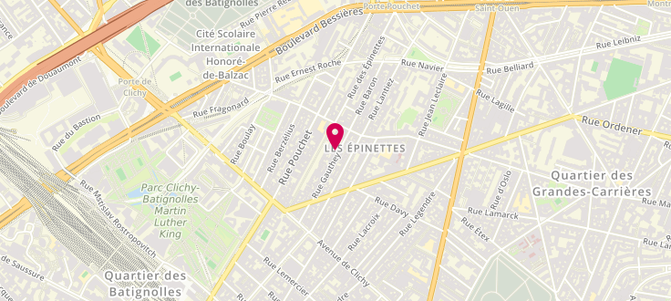 Plan de Centre de PMI de Paris - 17ème Arrondissement - Gauthey, 43 Rue Gauthey, 75017 Paris