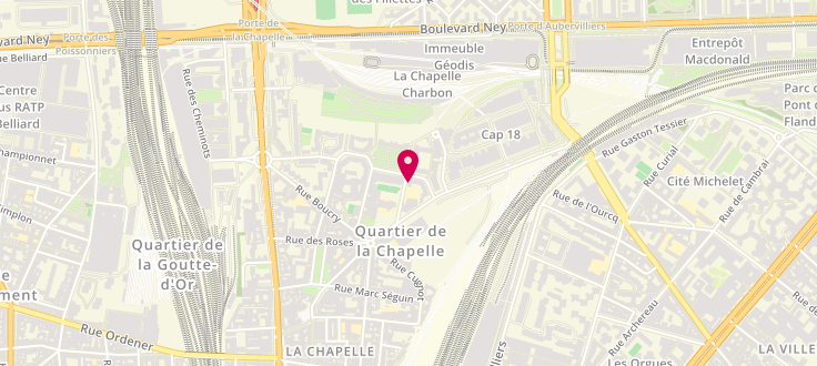 Plan de Centre de PMI de Paris 18e Arrondissement - Tchaikovski, 14 Rue Tchaïkovski, 75018 Paris