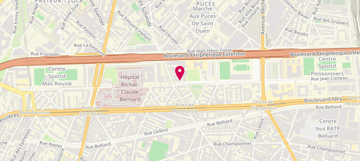 Plan de Centre de PMI de Paris 18e Arrondissement - Binet, 64 Rue René-Binet, 75018 Paris