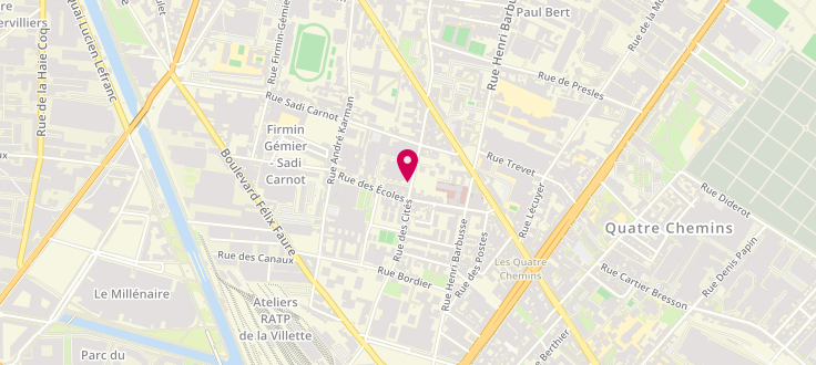 Plan de Centre de PMI d'Aubervilliers - Cités, 65 rue des Cités, 93300 Aubervilliers