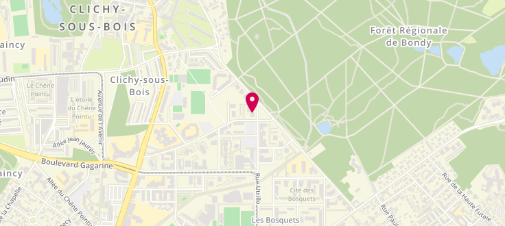 Plan de Centre de PMI de Clichy sous Bois - Jean Moulin, 2 Avenue Jean-Moulin, 93390 Clichy-sous-Bois