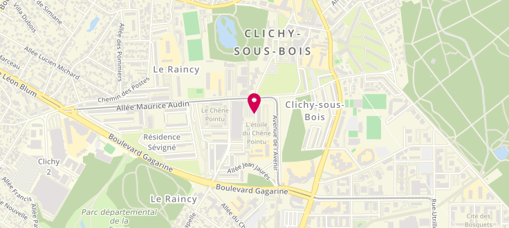 Plan de Centre de PMI de Clichy-sous-Bois, 6 allée Victor Hugo, 93390 Clichy-sous-Bois