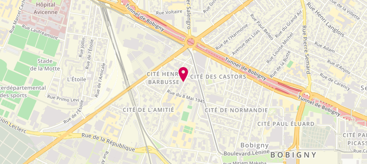 Plan de Centre de PMI de Bobigny, 26  rue de La Ferme, 93000 Bobigny