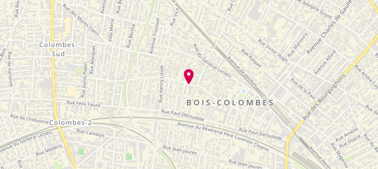 Plan de Centre de PMI de Bois Colombes - Paul Déroulède, 79 Rue Charles Duflos, 92270 Bois-Colombes