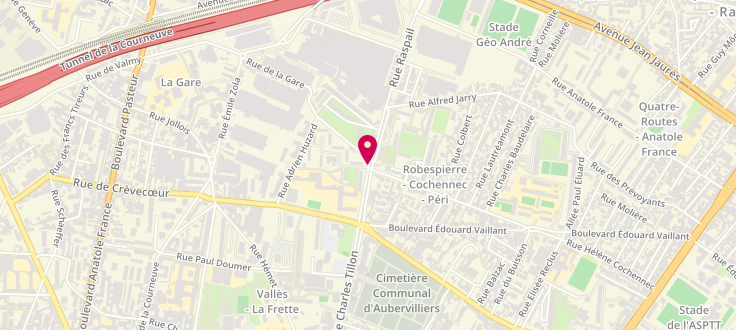 Plan de Centre de PMI d'Aubervilliers - Cité Robespierre, 91, rue Charles Tillon, 93300 Aubervilliers